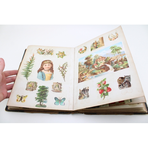 13 - A very interesting Victorian scrapbook, dated 1890, given to a girl for her fourth birthday on 16th ... 