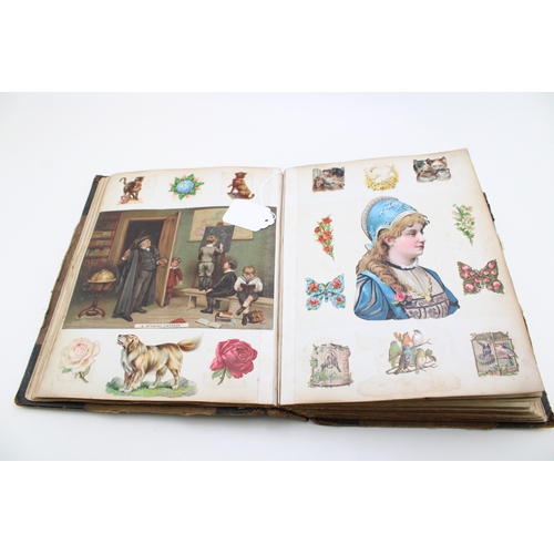 13 - A very interesting Victorian scrapbook, dated 1890, given to a girl for her fourth birthday on 16th ... 