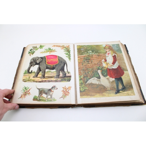 13 - A very interesting Victorian scrapbook, dated 1890, given to a girl for her fourth birthday on 16th ... 