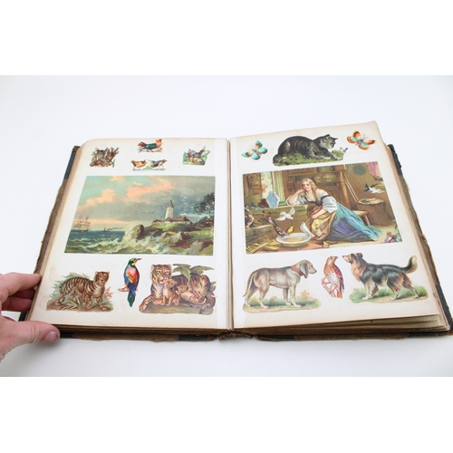 13 - A very interesting Victorian scrapbook, dated 1890, given to a girl for her fourth birthday on 16th ... 