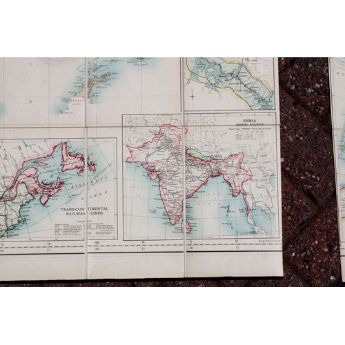 14 - Johnstons' Commercial and Library Chart of the World on Mercators Projection, a folding out map, W. ... 