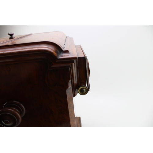 2 - A quality Victorian burr walnut stereoscope viewer with views of Scotland & Rome, 26x27x43cm tall.
