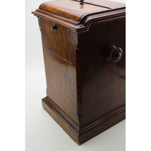 2 - A quality Victorian burr walnut stereoscope viewer with views of Scotland & Rome, 26x27x43cm tall.