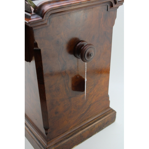 2 - A quality Victorian burr walnut stereoscope viewer with views of Scotland & Rome, 26x27x43cm tall.