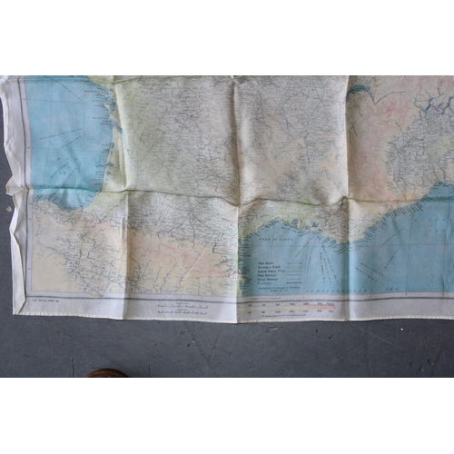 20 - A pair of WW2 RAF pilots silk escape maps of Zones of France dated March 1944 (2)