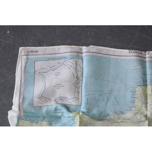 20 - A pair of WW2 RAF pilots silk escape maps of Zones of France dated March 1944 (2)