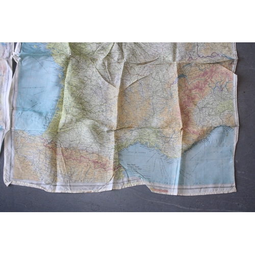 20 - A pair of WW2 RAF pilots silk escape maps of Zones of France dated March 1944 (2)