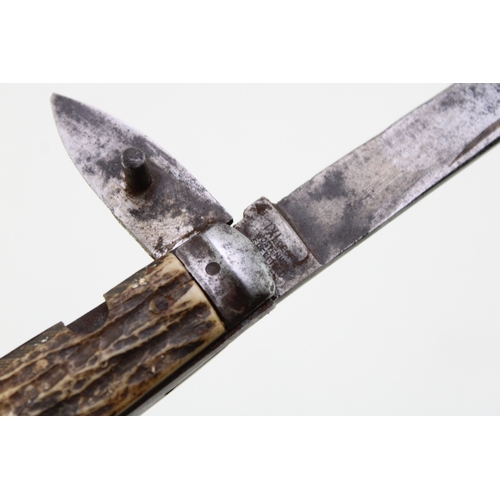 21 - WW1 British Army issue bone handle pocket knife by George Wostenholm IXL Sheffield c1914