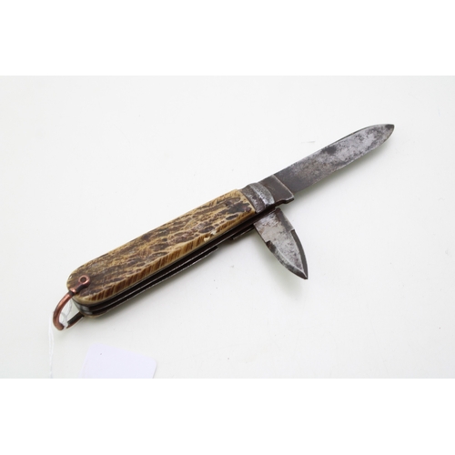 21 - WW1 British Army issue bone handle pocket knife by George Wostenholm IXL Sheffield c1914