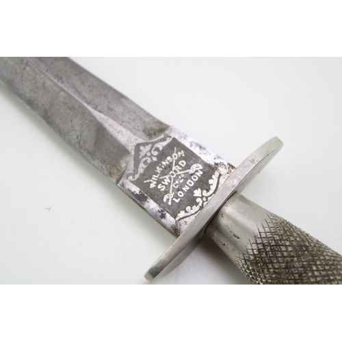 23 - WW2 First Pattern Fairbairn Sykes Fighing Knife by Wilkinson Sword & Co, London with original brown ... 