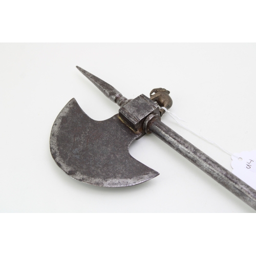 34 - A 19th century Indian or Indo-Persian hand axe with concealed dagger in the handle.