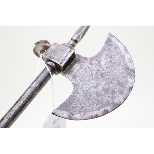34 - A 19th century Indian or Indo-Persian hand axe with concealed dagger in the handle.