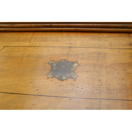 43 - A campaign camphor metamorphic lap desk, brass bound, the interior fitted with compartments, 46.5cm ... 