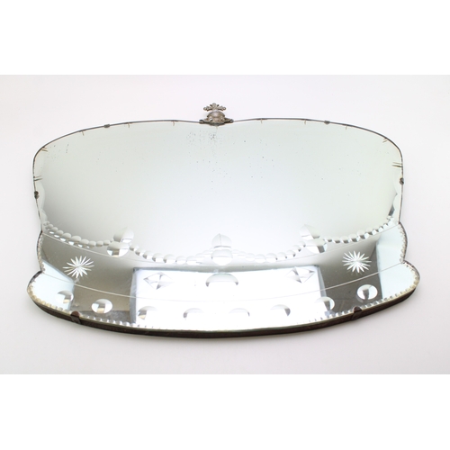 47 - A George VI coronation commemorative mirror by W.S. Laurie's Glassworks, Wolverhampton in the shape ... 