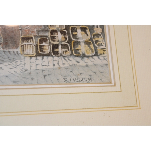 55 - Paul Hillditch 'Stanley Street Leek c1905' framed and glazed, signed lower left, 39cm x 25cm.