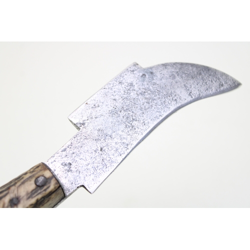 7 - A Rare & Exceptional Quality 19th Century Victorian Flat Cap Gentleman's Billhook Knife with Stag An... 