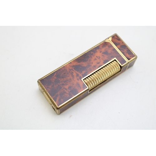 10 - A Dunhill lighter, with transfer brown marble effect pattern, in original box, with original package... 