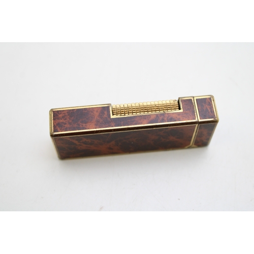 10 - A Dunhill lighter, with transfer brown marble effect pattern, in original box, with original package... 