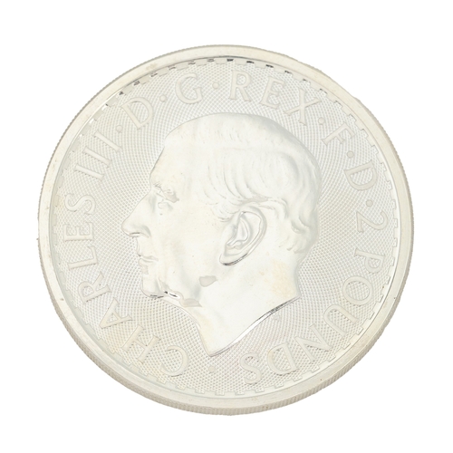 37 - A 2025 Silver Britannia coin, .999 fine silver, 31.1g.