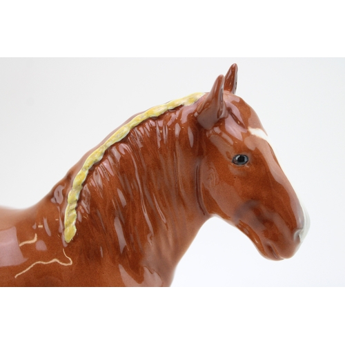 320 - A Chestnut shire horse, a custom Beswick 818 shire, in quality overpainted chestnut colourway.