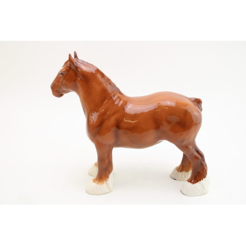 320 - A Chestnut shire horse, a custom Beswick 818 shire, in quality overpainted chestnut colourway.