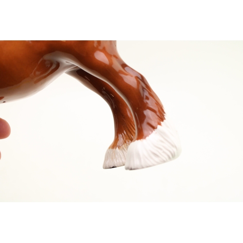 320 - A Chestnut shire horse, a custom Beswick 818 shire, in quality overpainted chestnut colourway.