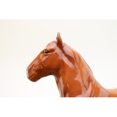 320 - A Chestnut shire horse, a custom Beswick 818 shire, in quality overpainted chestnut colourway.