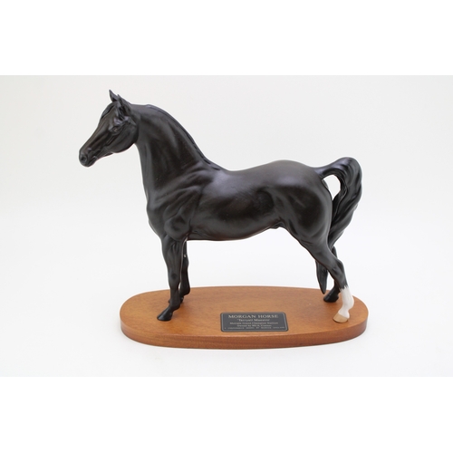 323 - Beswick Morgan Horse, a Connoisseur model, mounted onto wooden base.