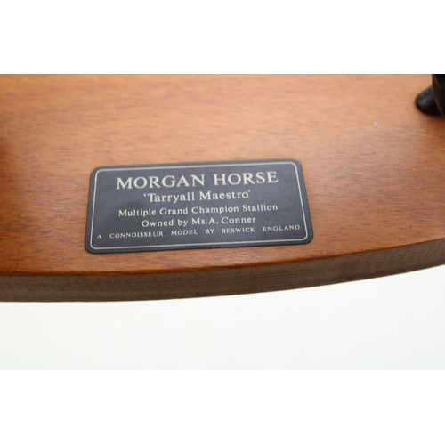 323 - Beswick Morgan Horse, a Connoisseur model, mounted onto wooden base.
