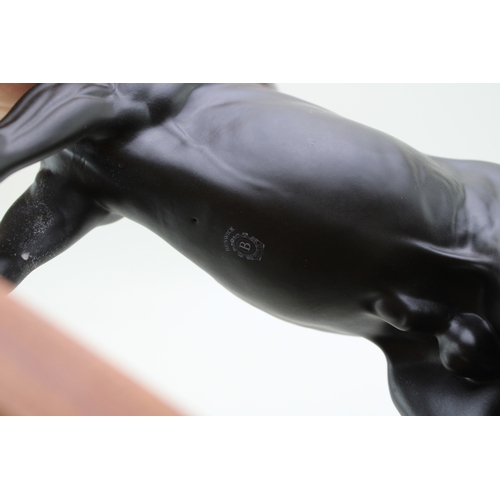 323 - Beswick Morgan Horse, a Connoisseur model, mounted onto wooden base.