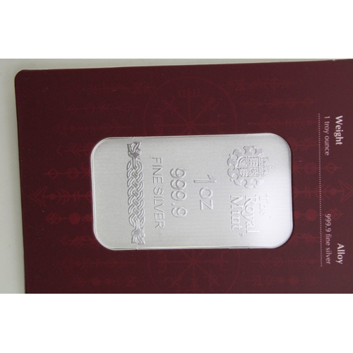 35 - The Royal Mint 1oz 999 fine silver 'Loki' bar (1 troy ounce).