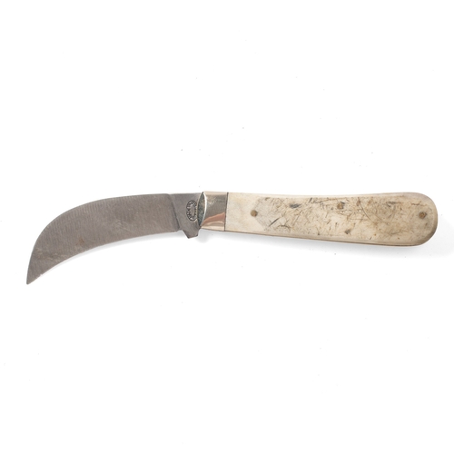 35A - A full pruner pocket knife, by A Wright and Son of Sheffield, with stag handle, blade 7.5cm long.