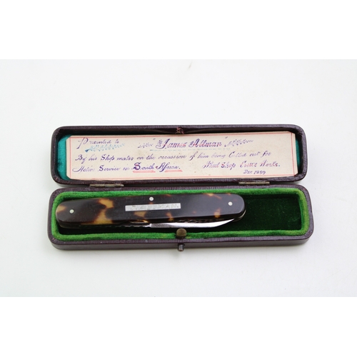 16 - A quality late 19th century Victorian Murfit Brothers of Sheffield tortoise shell handle three blade... 