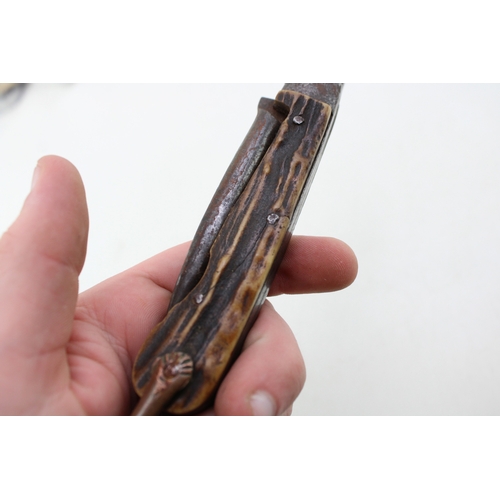 18 - A Quality Royal Navy sailor's stag antler bone handle rigging knife c1910 or so.