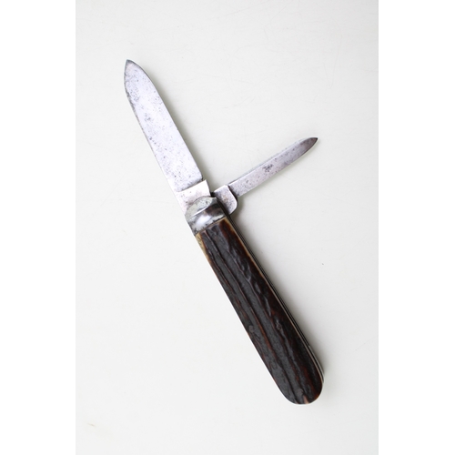 20 - A quality early 20th century Victorian Humphrey's Radiant of Sheffield stag antler bone handle twin ... 