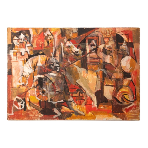 34 - Vincent Bennett (1910 - 1993) oil on board 'Siege', signed upper right, 83cm x 58cm, ARR applies.