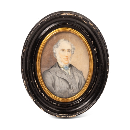 9 - A late Victorian portrait miniature of a gentleman, of oval form, delicately painted on ivory, appar... 