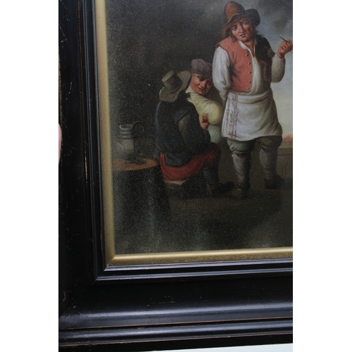 49 - A pair of 19th century Flemish oil paintings, oils on boards, depicting tavern scenes, with characte... 