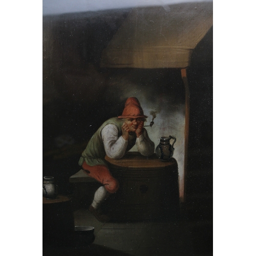 49 - A pair of 19th century Flemish oil paintings, oils on boards, depicting tavern scenes, with characte... 