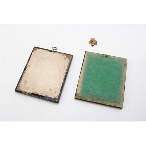 13 - A pair of mid 19th century portrait miniatures on paper of two ladies of fashion, each 8 by 6.5cm, g... 