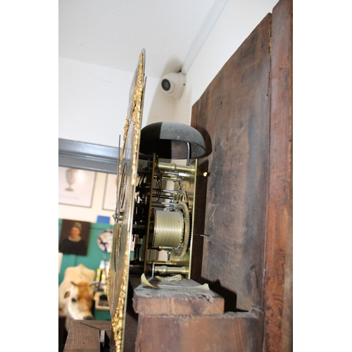 18 - Sam Wainwright, Northampton, early 19th century English provincial long case clock, the brass dial w... 
