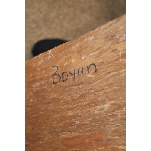 25 - An original Australian Aboriginal painting using natural ochre paint on eucalyptus bark signed 'Boyu... 