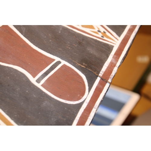 27 - An original Australian Aboriginal Painting using natural ochre paint on eucalyptus bark signed Djatj... 