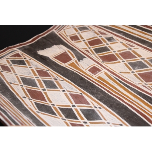 27 - An original Australian Aboriginal Painting using natural ochre paint on eucalyptus bark signed Djatj... 