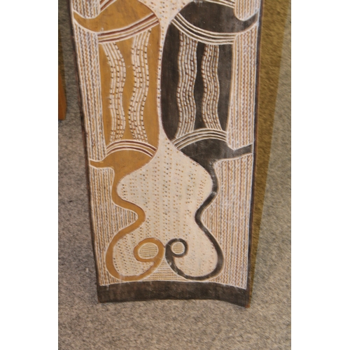 31 - An original Australian Aboriginal Painting with natural ochres on eucalyptus bark possibly Arnhem La... 