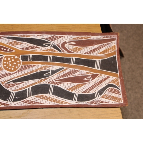 32 - Attributed to Norman Mangawila (1933-1991) Australian Aboriginal painting with natural earth pigment... 