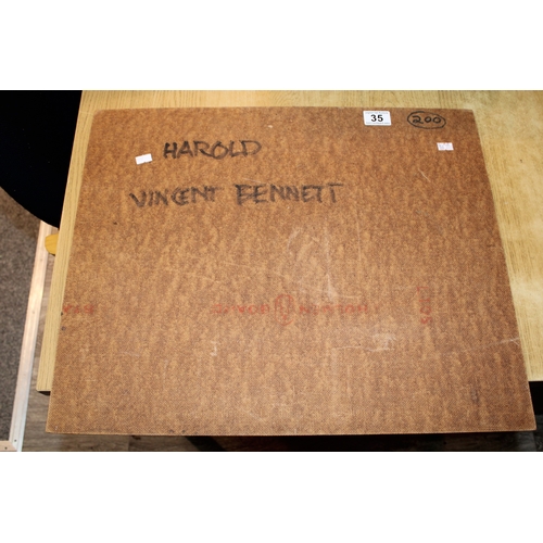 35 - Vincent Bennett (1910 - 1993) oil on board 'Harold', signed lower right, 1962, 55.5cm x 45.5cm, ARR ... 
