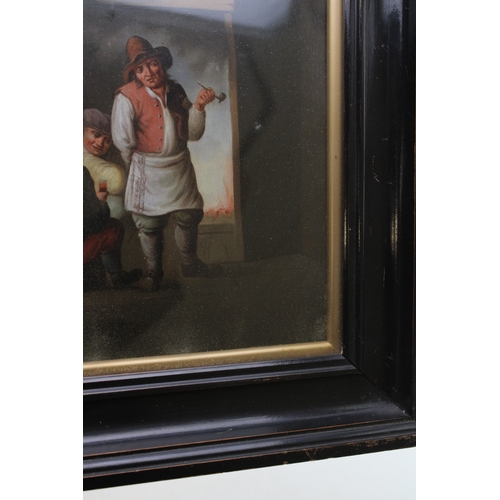 49 - A pair of 19th century Flemish oil paintings, oils on boards, depicting tavern scenes, with characte... 