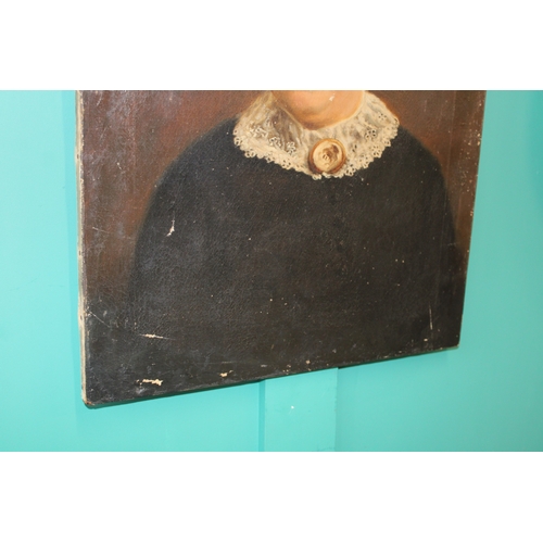 58 - A Victorian oil on canvas of a lady dressed in traditional clothing and headress, probably Kate Fann... 