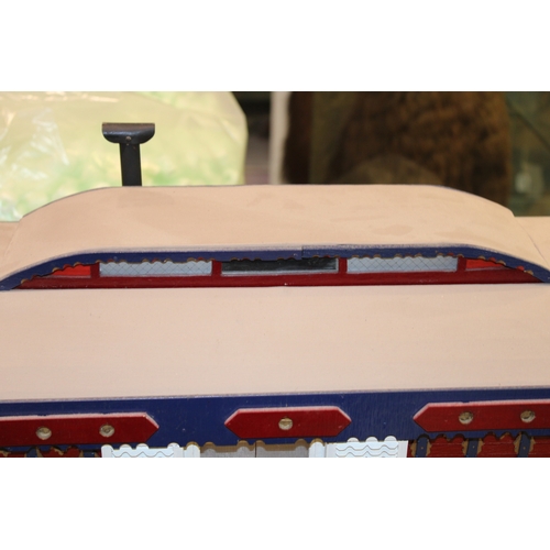 6 - A scratch built model 'Romany gypsy wagon' / vardo in wood, with hand painted decoration, chicken co... 